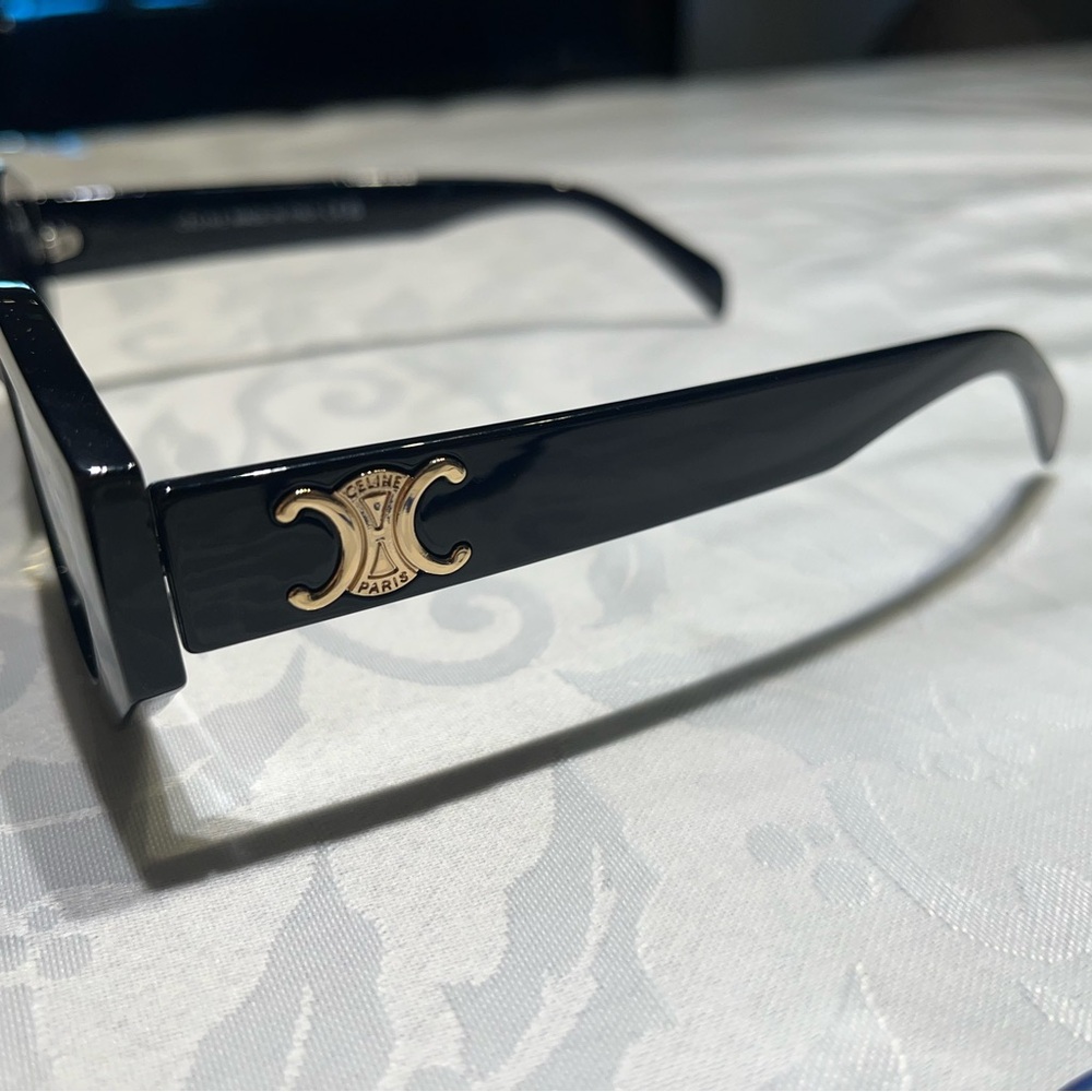 Celine Black Oval Women's Sunglasses - Picture 3 of 5